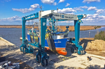 Yank Marine’s New Jersey yards up for sale The Yank Marine boatyard at Dorchester, N.J., is equipped with the region's biggest boat lift between Virginia and Rhode Island. Marine Travelift photo.