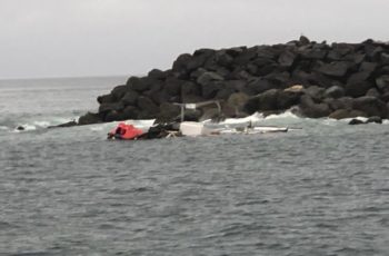 Two rescued from 54-footer in Oregon The wreckage of the Fearless II after two crew members were rescued Sept. 22, 2019. Coast Guard photo/PO3 Michael Clark