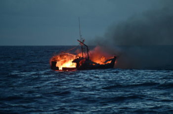 Hawaii longliner burns, crew rescued The tuna longliner Miss Emma burned off Oahu overnight before sinking on the morning of Sept. 18, 2019. Coast Guard photo/Ensign Brandon Horacek