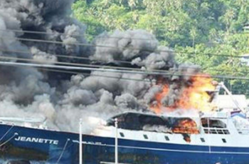 NTSB: Poor crew training, oversight led to tuna seiner fire The tuna seiner Jeanette burns in Pago Pago Harbor, American Samoa, on Dec. 5, 2018. Coast Guard photo.