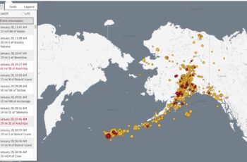 Ring of Fire lights up: Earthquakes near proposed Pebble Mine site A graphic map showing recent earthquakes across the state. Alaska Earthquake Center image.
