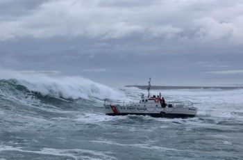 In a rough Northwest winter, Coast Guard warns on crossing bars A Coast Guard crew conducting surf training at Coos Bay, Ore. in December 2019. Coast Guard Station Coos Bay photo.