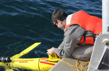 NMFS cod study underway on New England offshore wind area An autonomous undersea glider deployed in December 2019 is helping to map cod spawning habitat around offshore wind energy areas off southern New England. NMFS photo.